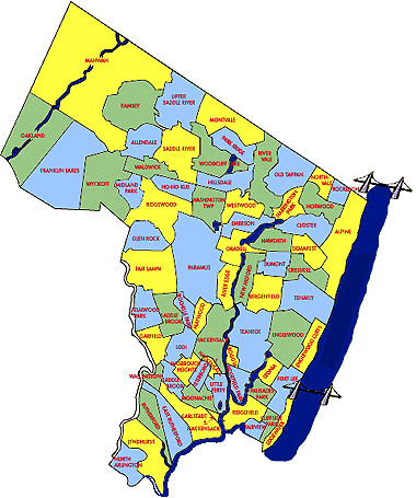Bergen County map
